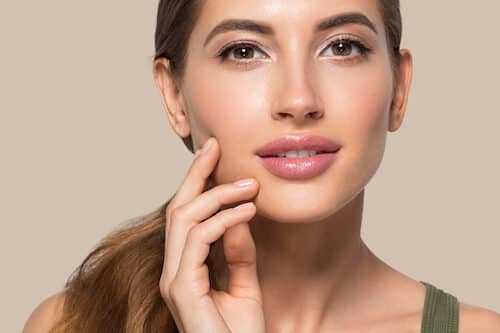Woman with great skin after dermaplaning